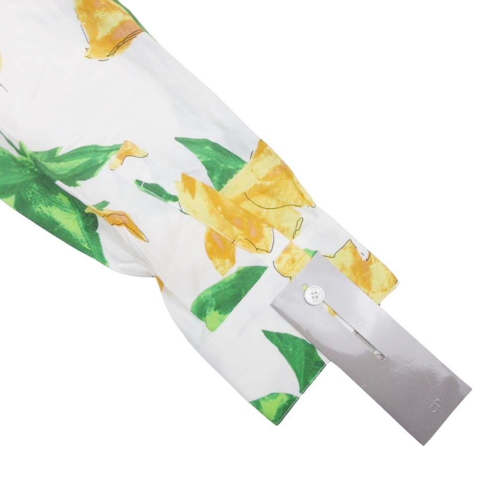 Dior Homme Amoako Boafo Floral Shirt Blouse Top Long Sleeve 40 Ivory Multicolor