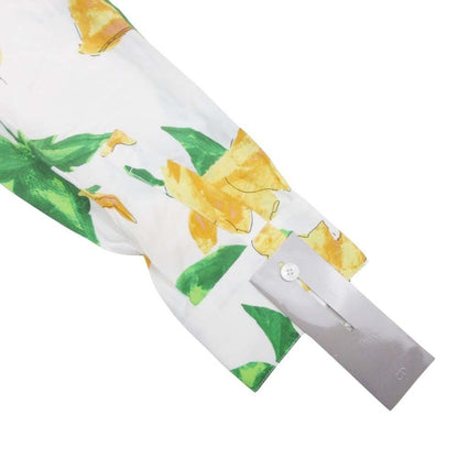 Dior Homme Amoako Boafo Floral Shirt Blouse Top Long Sleeve 40 Ivory Multicolor
