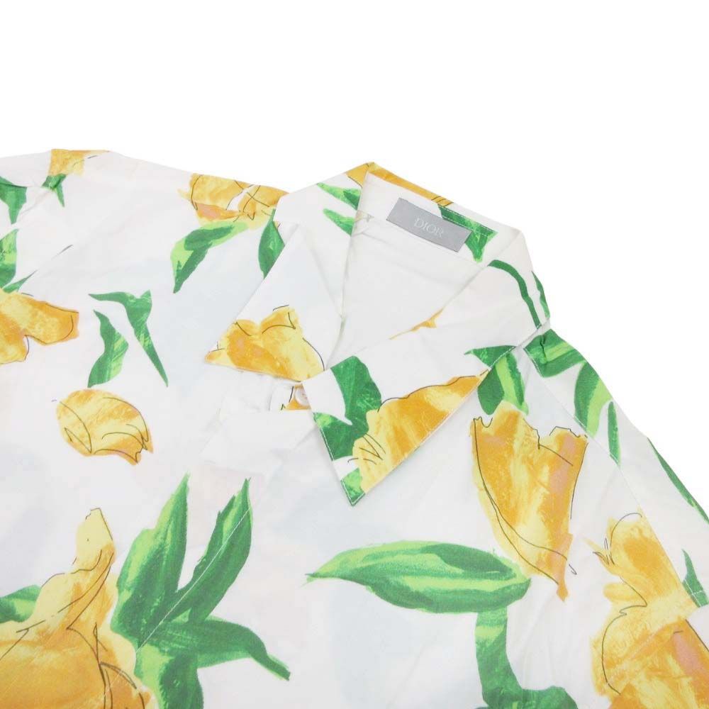 Dior Homme Amoako Boafo Floral Shirt Blouse Top Long Sleeve 40 Ivory Multicolor
