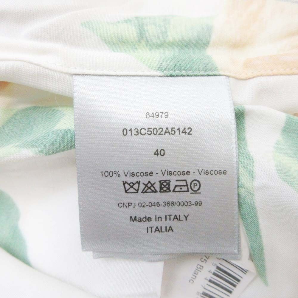 Dior Homme Amoako Boafo Floral Shirt Blouse Top Long Sleeve 40 Ivory Multicolor