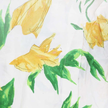 Dior Homme Amoako Boafo Floral Shirt Blouse Top Long Sleeve 40 Ivory Multicolor