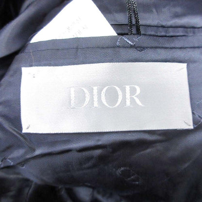 Dior Homme Tailored Jacket Peaked Lapel Blue Leather Single Kim Jones Era 46