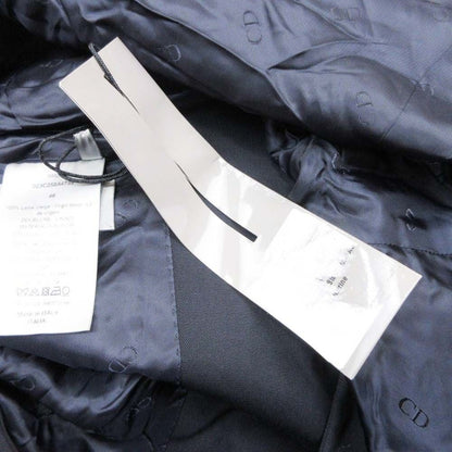 Dior Homme Tailored Jacket Peaked Lapel Blue Leather Single Kim Jones Era 46