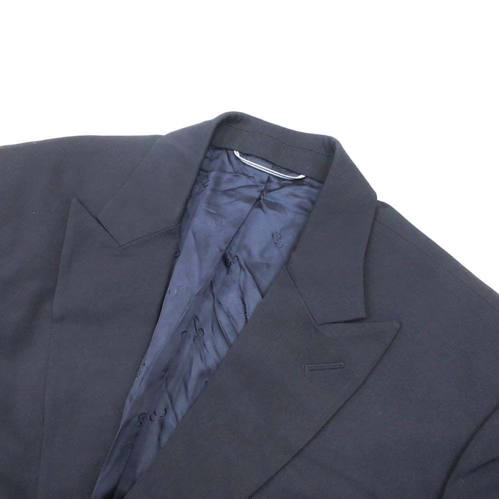 Dior Homme Tailored Jacket Peaked Lapel Blue Leather Single Kim Jones Era 46