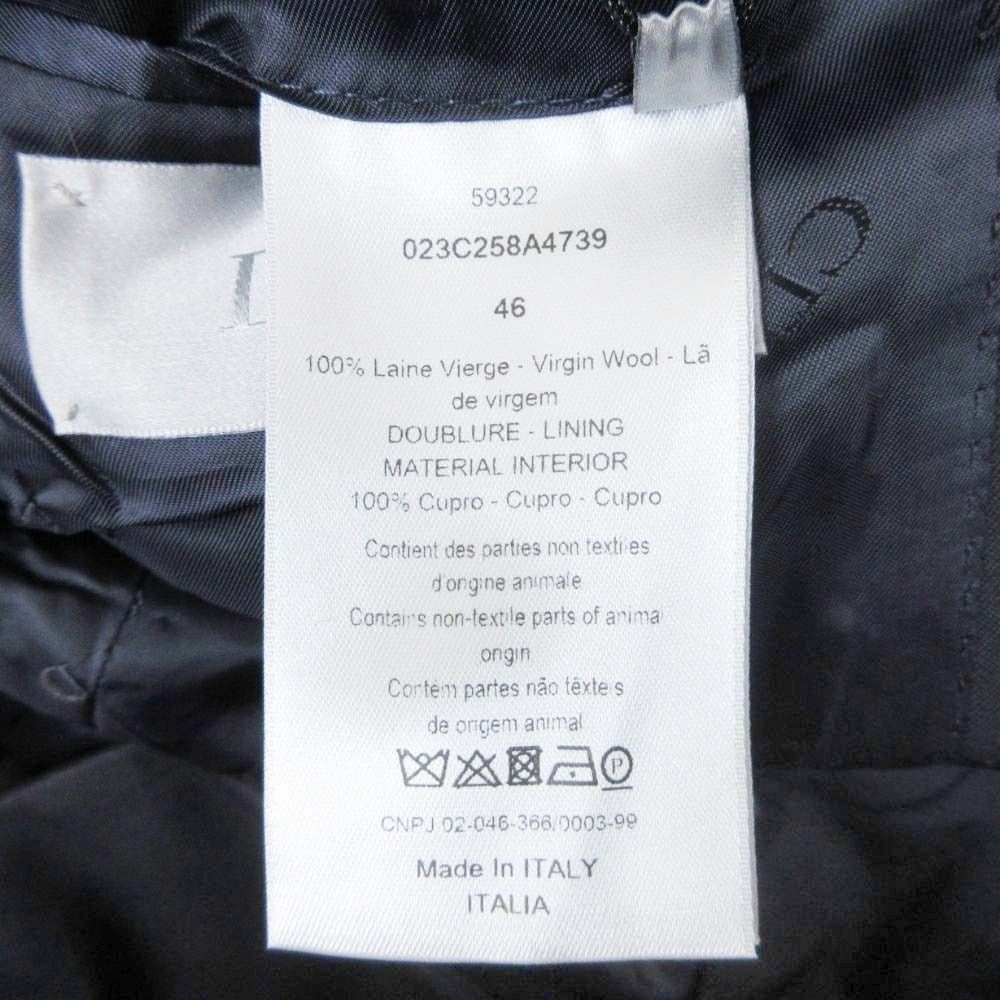 Dior Homme Tailored Jacket Peaked Lapel Blue Leather Single Kim Jones Era 46