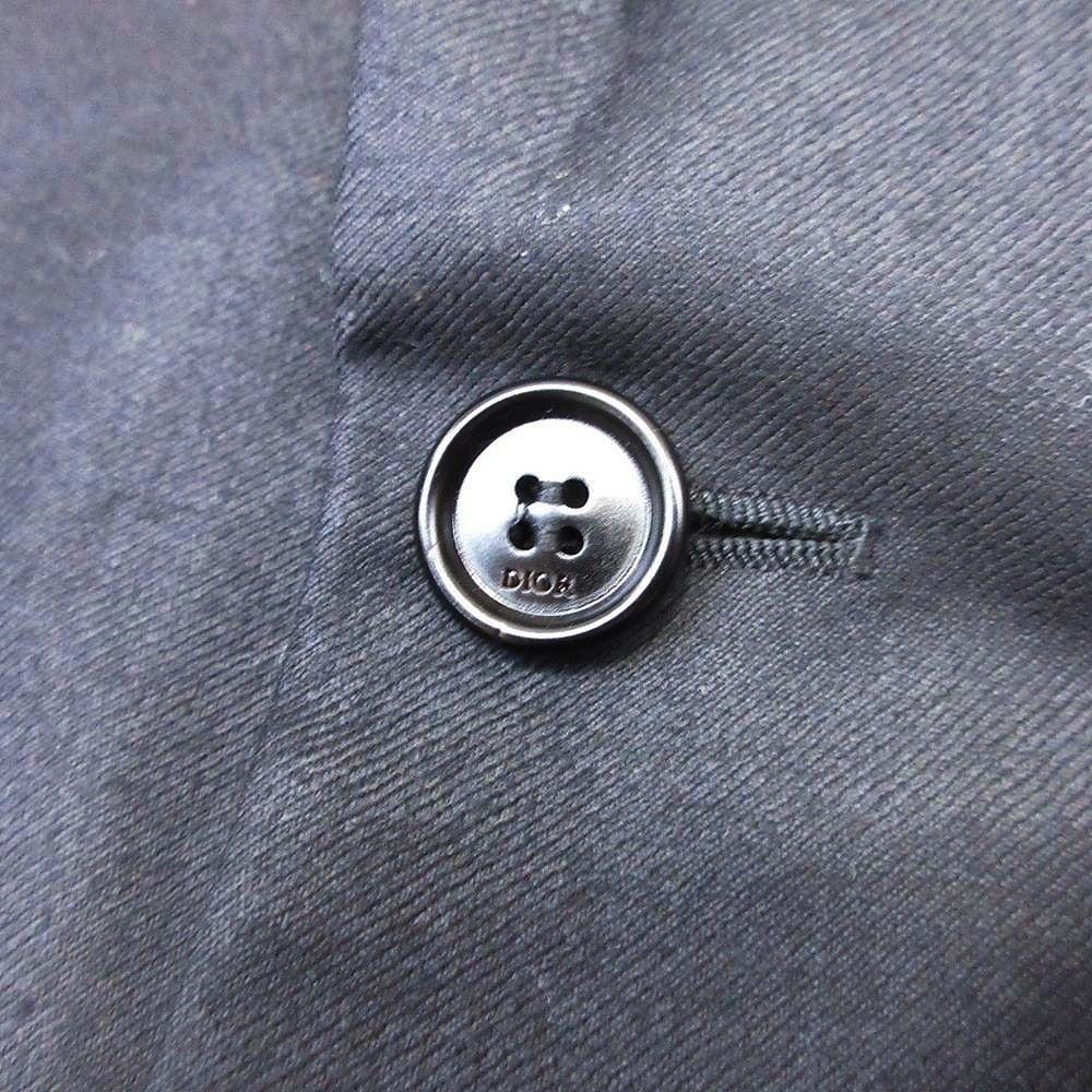 Dior Homme Tailored Jacket Notch Lapel Blue Leather Single Kim Jones Era 44