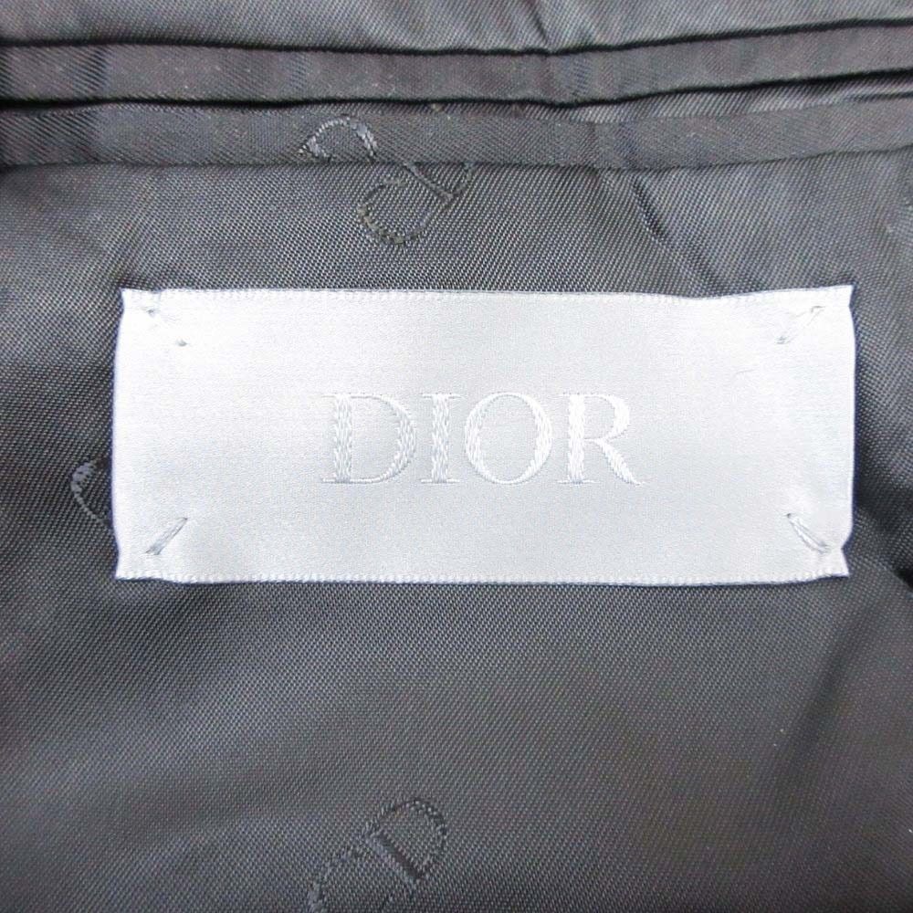 Dior Homme Tailored Jacket Notch Lapel Blue Leather Single Kim Jones Era 44