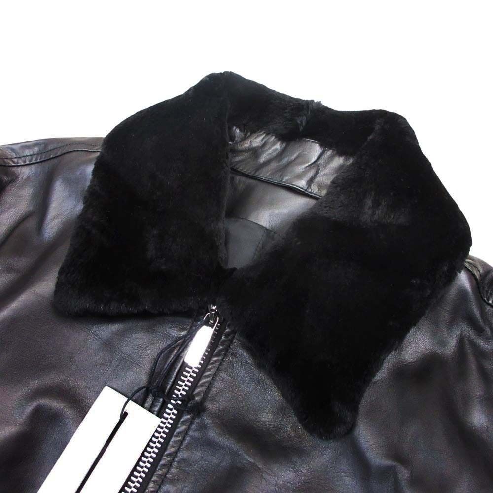 Dior Homme B-3 Shearling Leather Jacket 50 Black