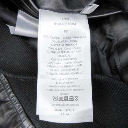 Dior Homme B-3 Shearling Leather Jacket 50 Black