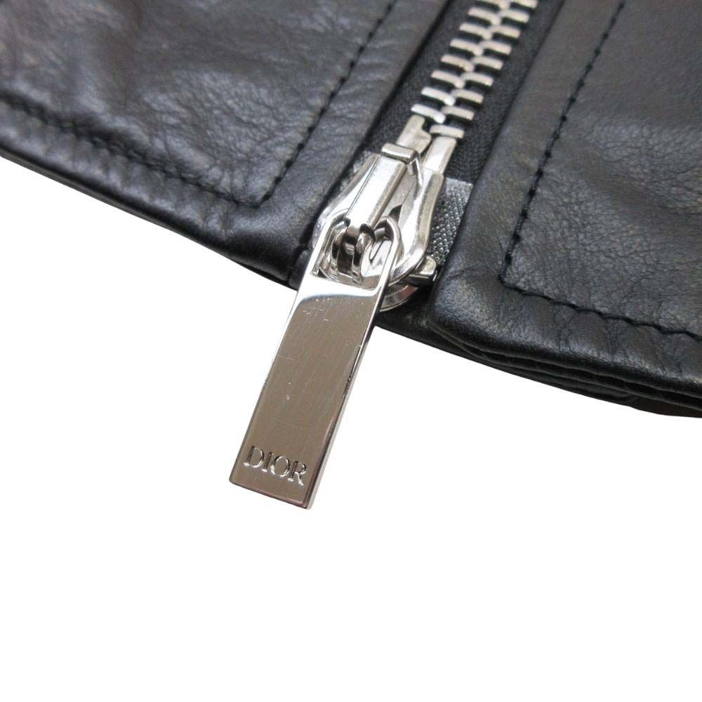 Dior Homme B-3 Shearling Leather Jacket 50 Black