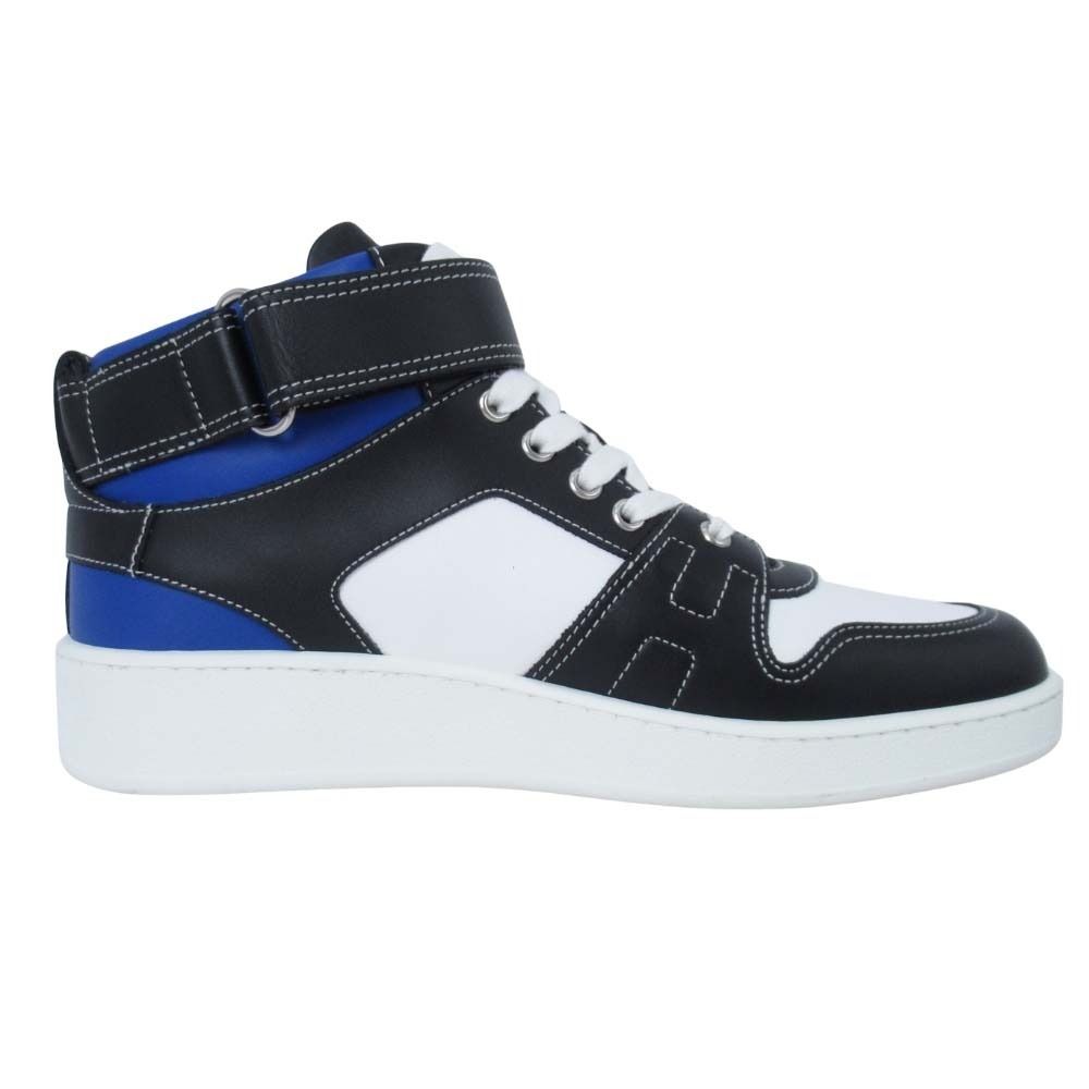 Hermes Freestyle Sneakers High Cut Series Logo Shoes 40.5 Black White Blue