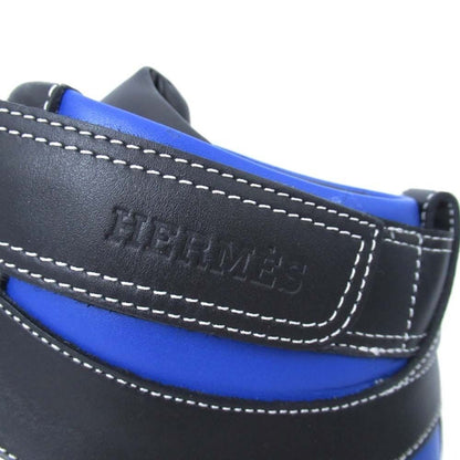 Hermes Freestyle Sneakers High Cut Series Logo Shoes 40.5 Black White Blue