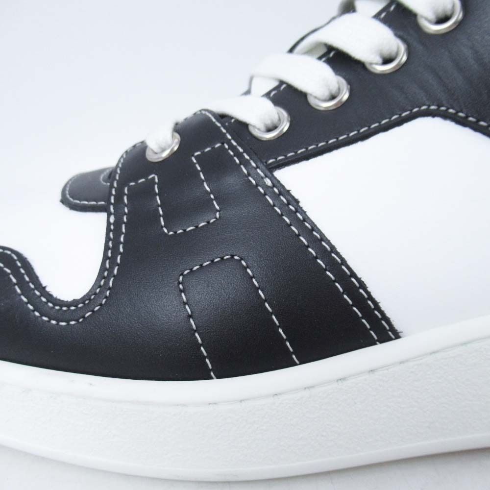 Hermes Freestyle Sneakers High Cut Series Logo Shoes 40.5 Black White Blue
