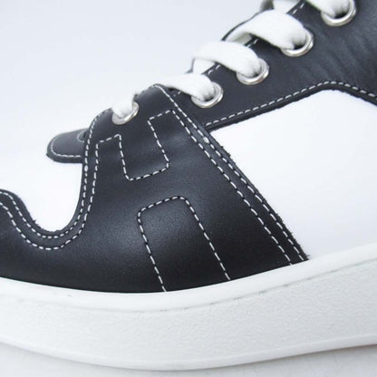 Hermes Freestyle Sneakers High Cut Series Logo Shoes 40.5 Black White Blue