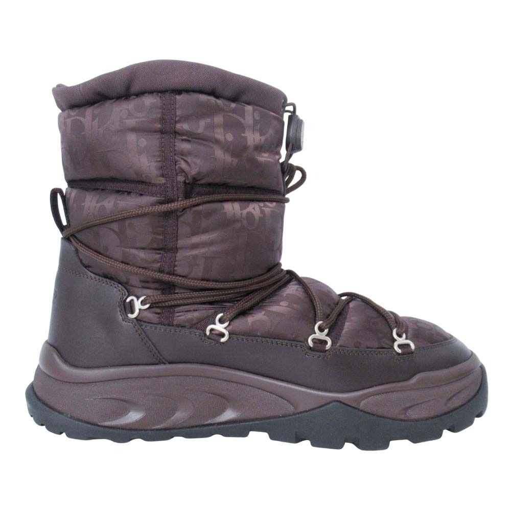 Dior Homme Snow Boots Jacquard Logo Shoes 41 Brown