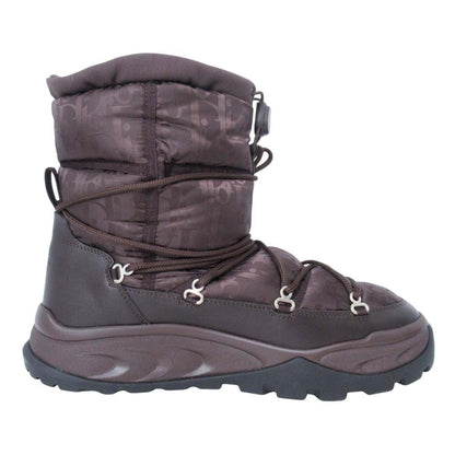 Dior Homme Snow Boots Jacquard Logo Shoes 41 Brown