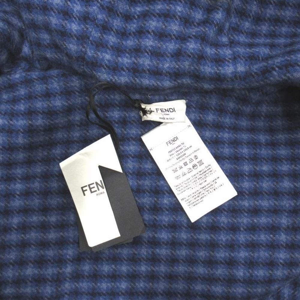 Fendi Back Logo Wool Cashmere Poncho Jacket Fringe Navy