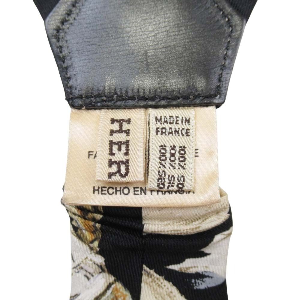 Hermes Vintage Suspenders Hanging Belt Silk Carre Gold Black