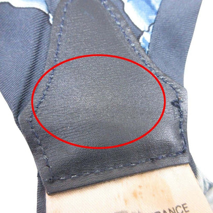 Hermes Suspenders Hanging Belt Silk Gold Vintage Blue