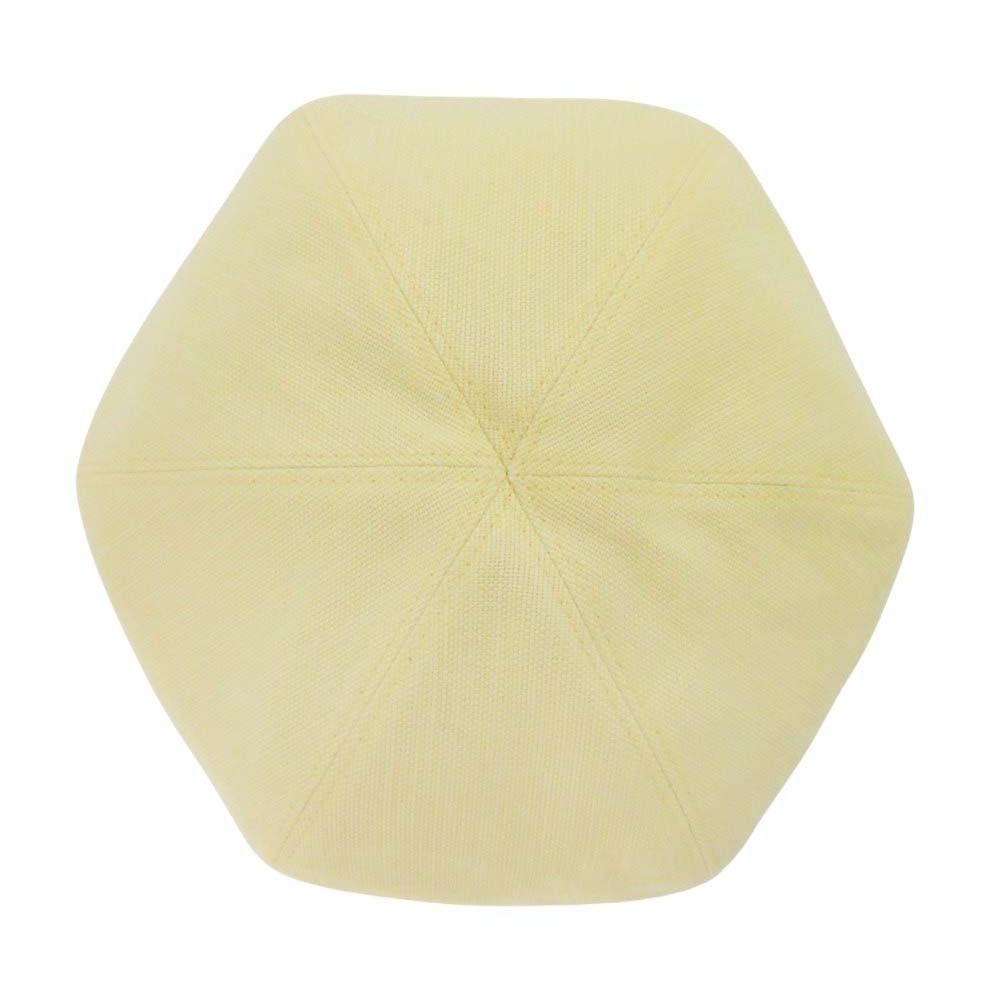 Hermes Gabrielle Beret Linen Silk Hat Cap 57 cm Yellow Handbag