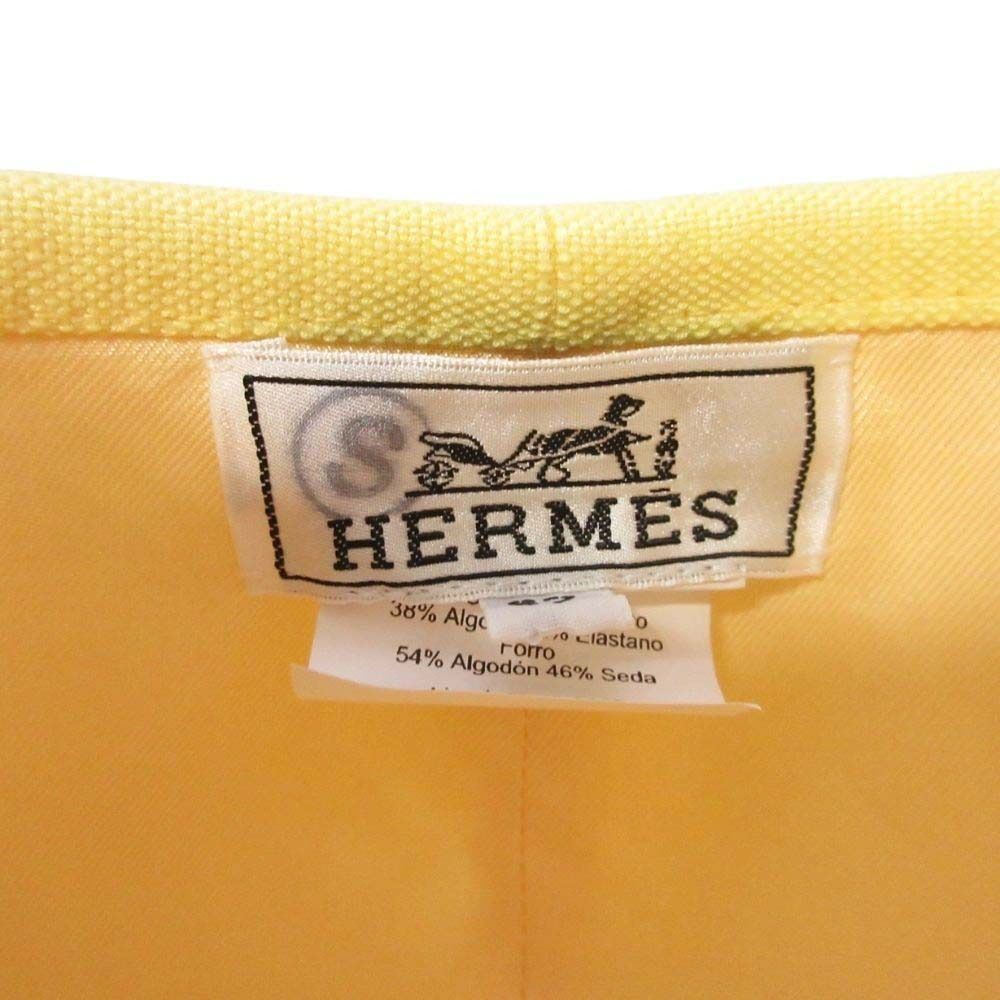 Hermes Gabrielle Beret Linen Silk Hat Cap 57 cm Yellow Handbag