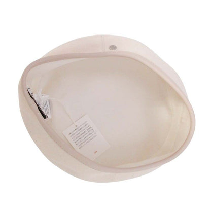 Hermes Gabrielle Beret Denim Leather Trim Series Button Hat 57 cm Ivory Handbag