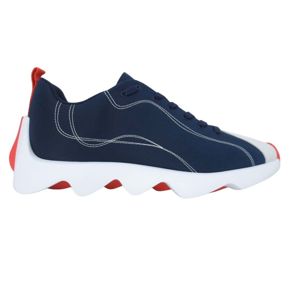 Hermes Envol Thick Sole Sneakers Stitch Shoes 41.5 Navy Orange