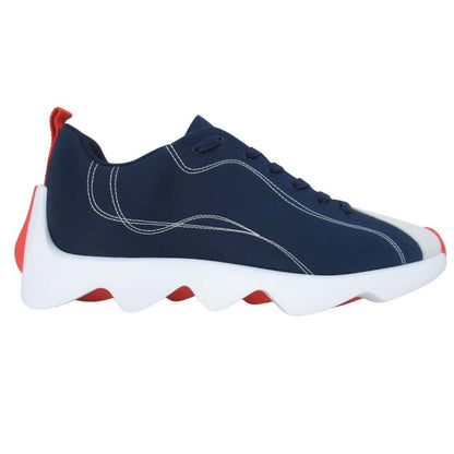 Hermes Envol Thick Sole Sneakers Stitch Shoes 41.5 Navy Orange