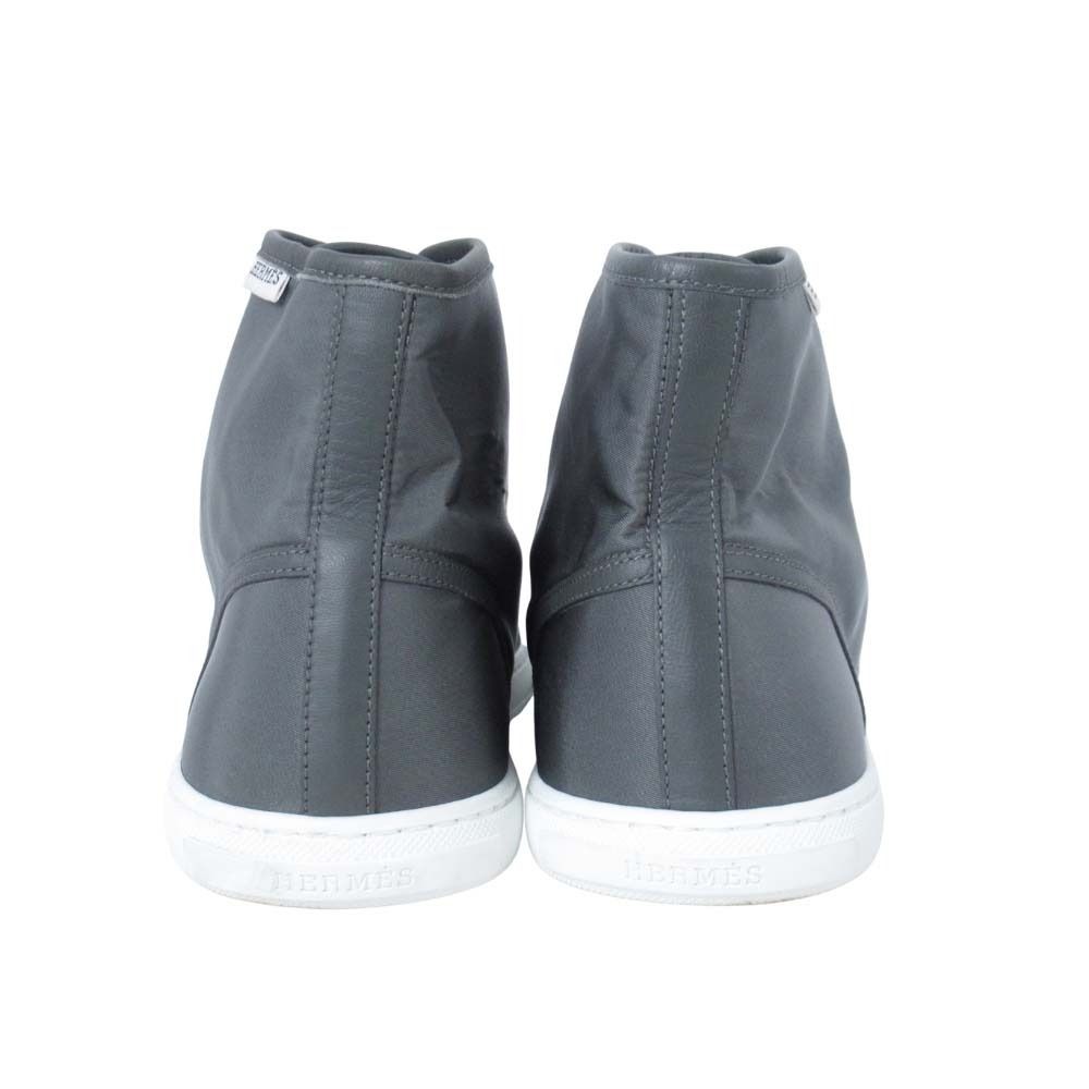 Hermes Express Sneakers High Cut Nylon Shoes 44 Gray