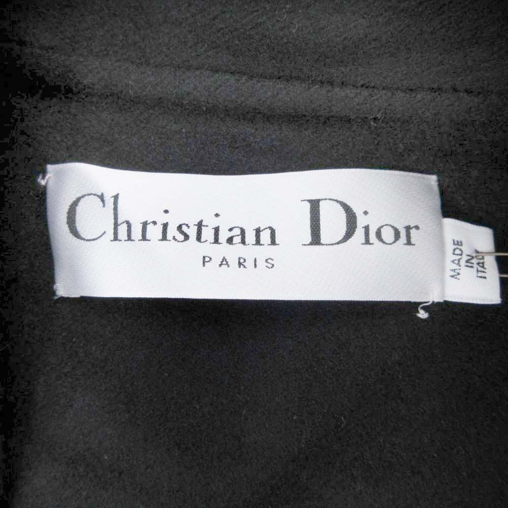 Dior Double Face Cashmere Melton Cloak Coat Oversize S Black