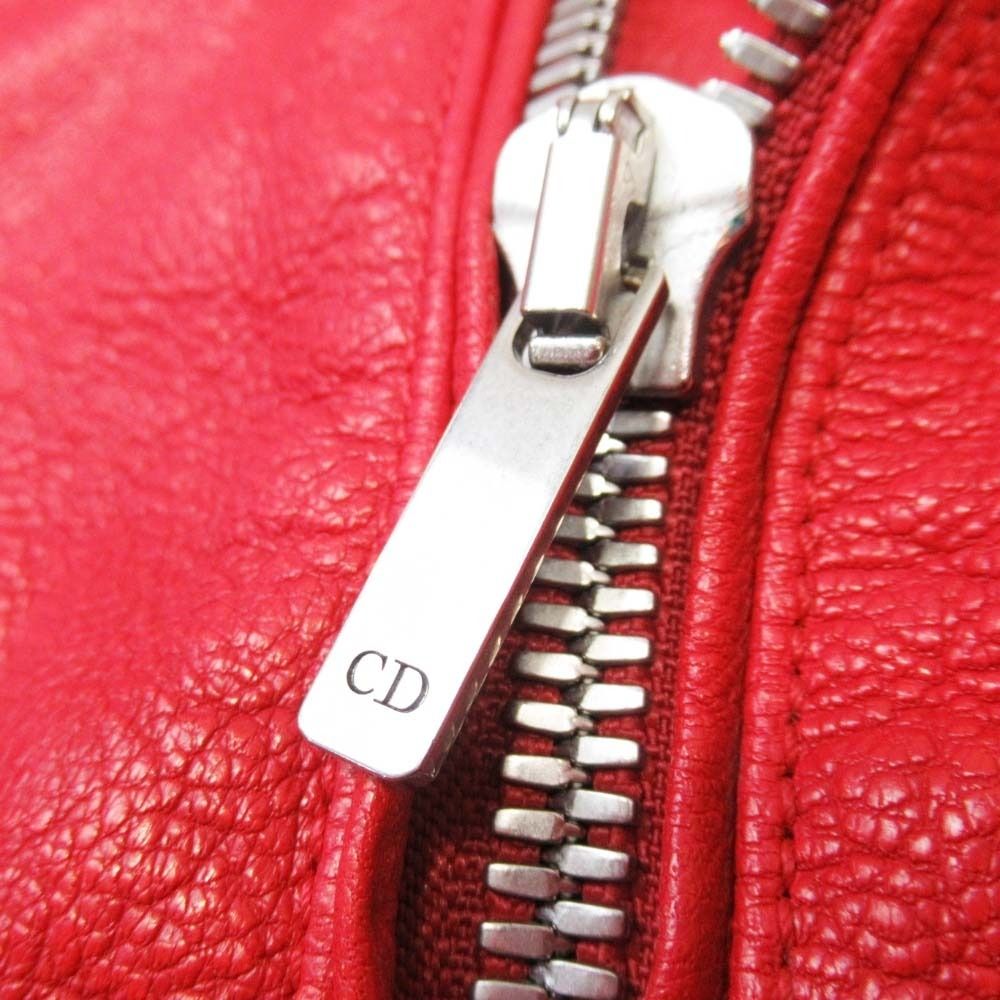 Dior Goatskin Double Riders Biker Jacket 36 Red