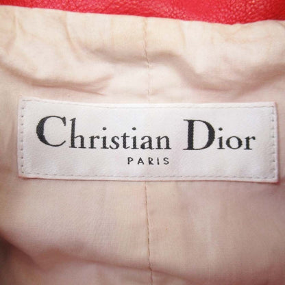 Dior Goatskin Double Riders Biker Jacket 36 Red