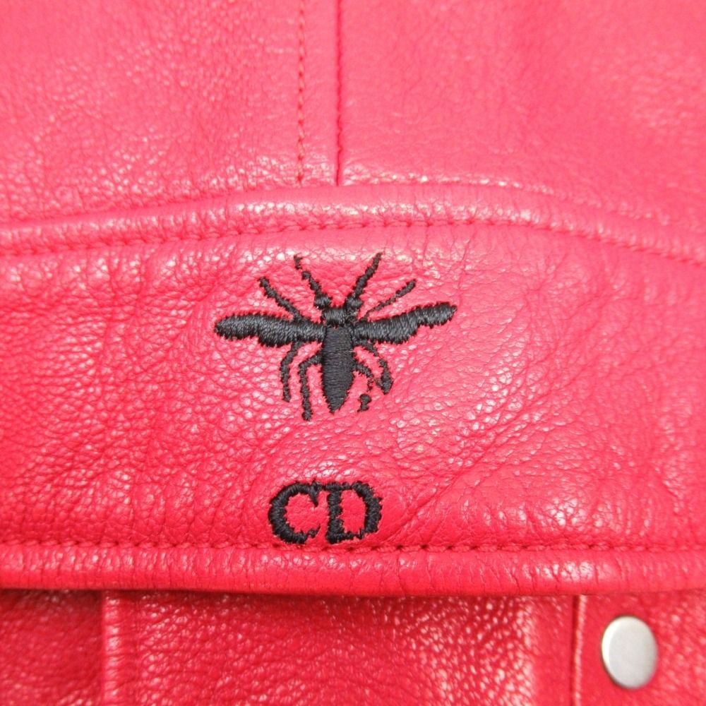 Dior Goatskin Double Riders Biker Jacket 36 Red