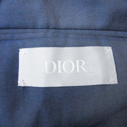 Dior Homme Tailored Jacket Single 2 Buttons Blue Leather Unlined Center Vent