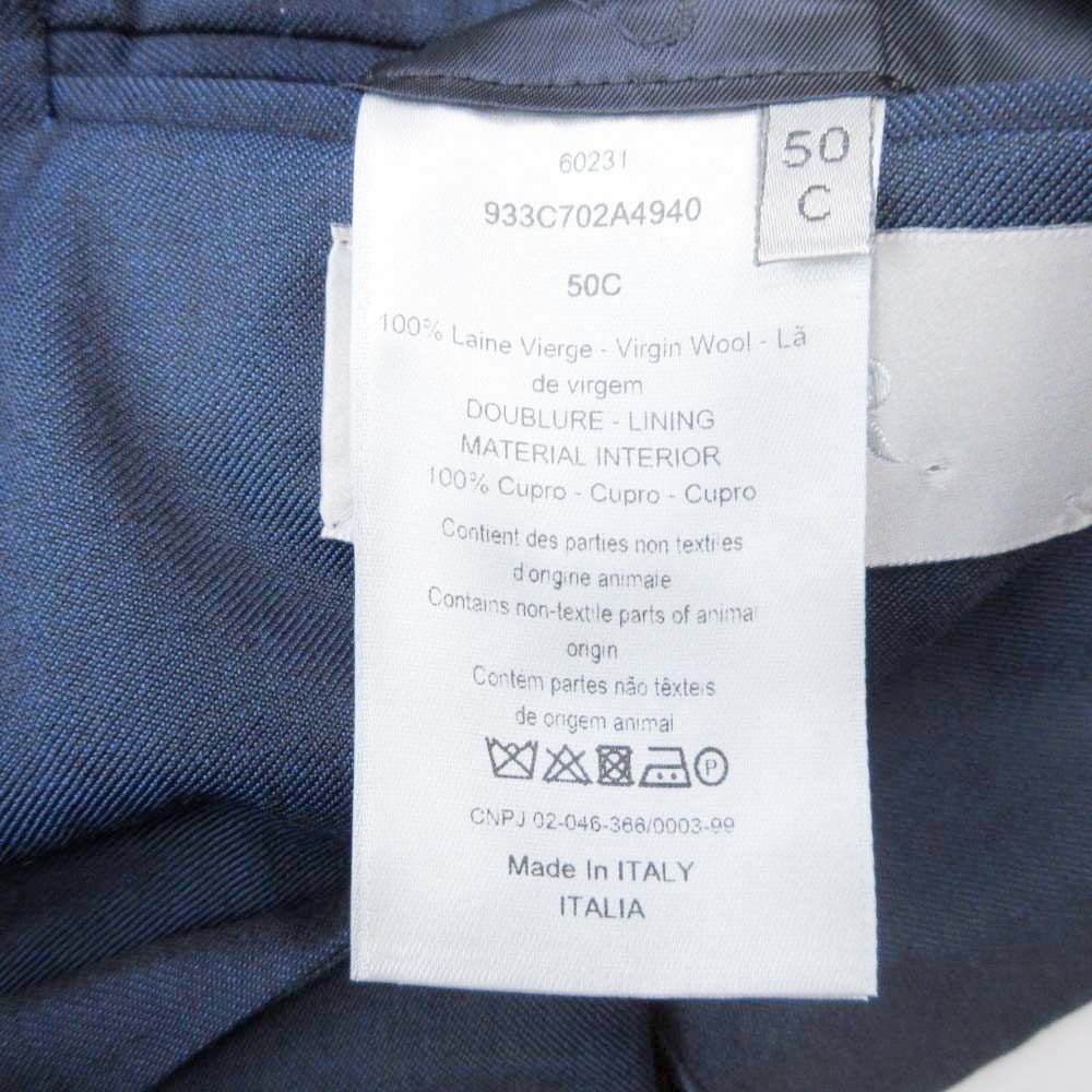 Dior Homme Tailored Jacket Single 2 Buttons Blue Leather Unlined Center Vent