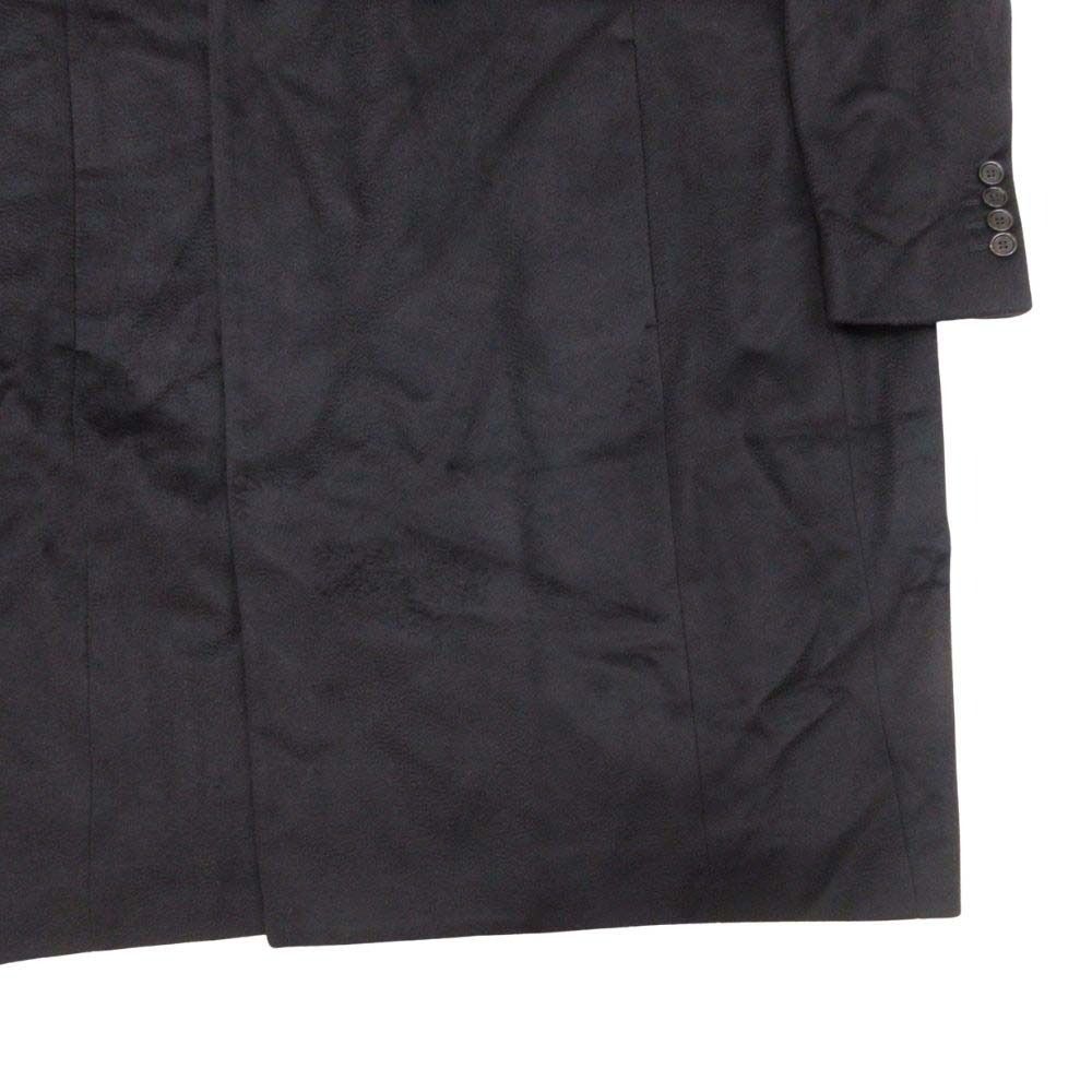 Dior Homme Cashmere Double Breasted Coat Peak Lapel 44 Black
