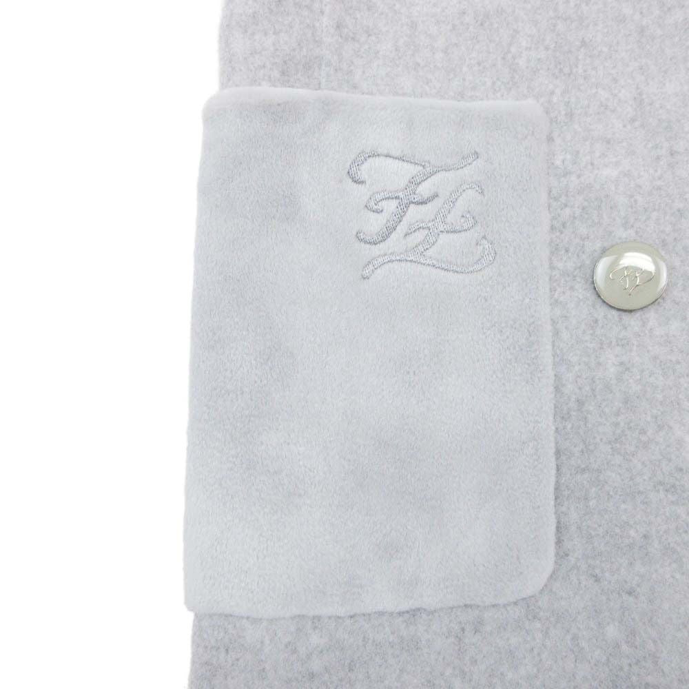 Fendi Double Face Wool Melton Long Coat Breast Fur Pocket 36 Gray