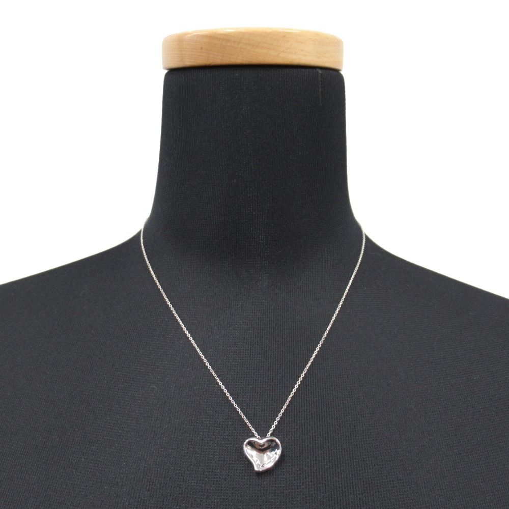 Tiffany & Co Polished Curved Heart Necklace Pendant Silver