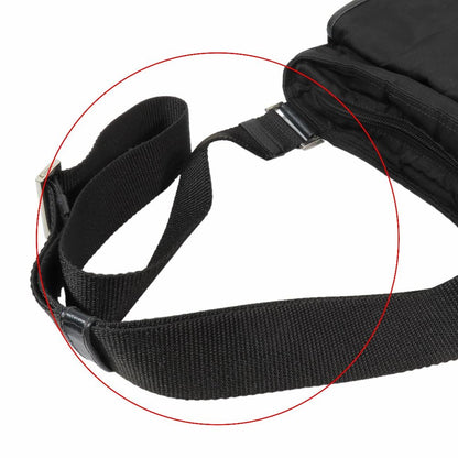 Prada Tessuto Nylon Triangle Logo Plate Messenger Shoulder Bag Purse Black