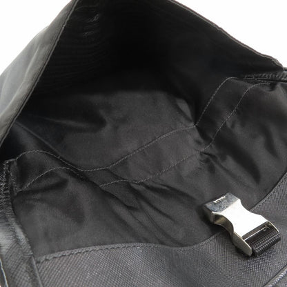 Prada Tessuto Nylon Triangle Logo Plate Messenger Shoulder Bag Purse Black