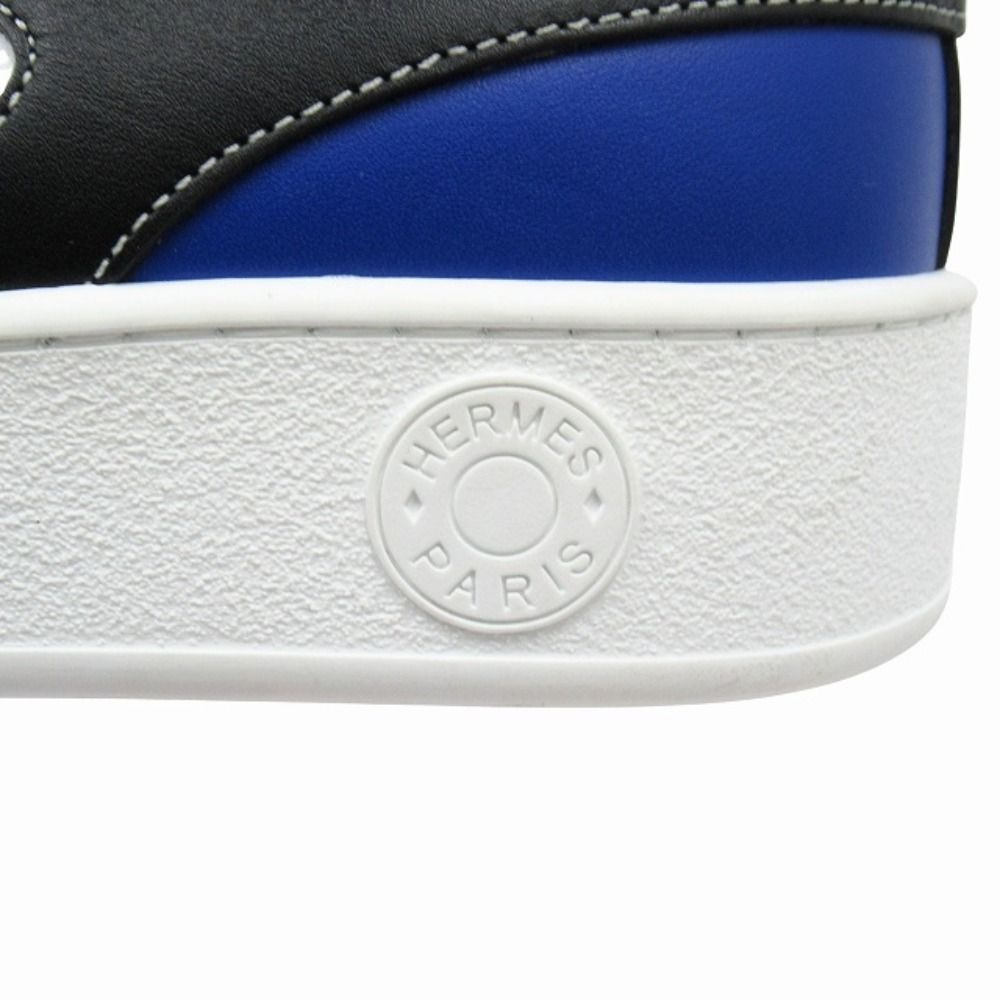 Hermes Freestyle Calfskin Leather Sneakers Shoes High Cut 42 White