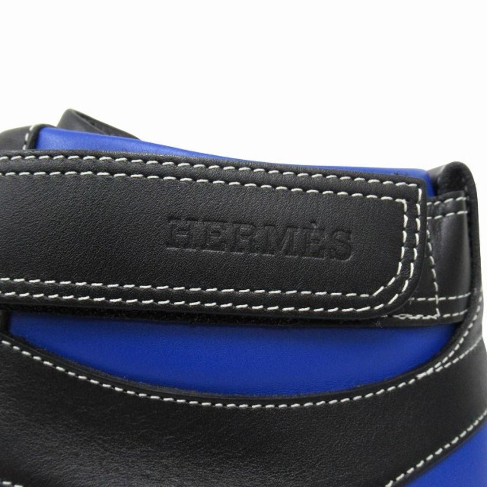 Hermes Freestyle Calfskin Leather Sneakers Shoes High Cut 42 White