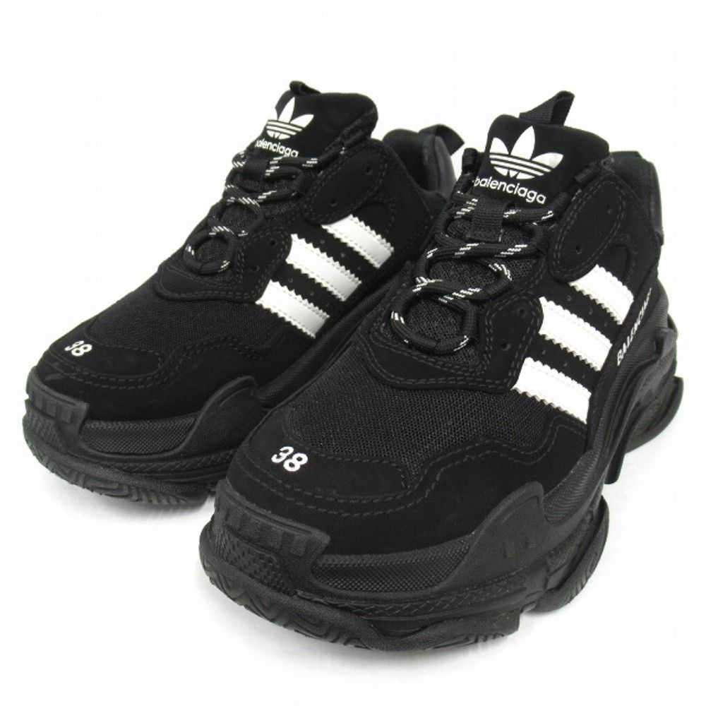 Balenciaga Triple S Dad Sneakers Shoes Low Cut Three Stripes Black