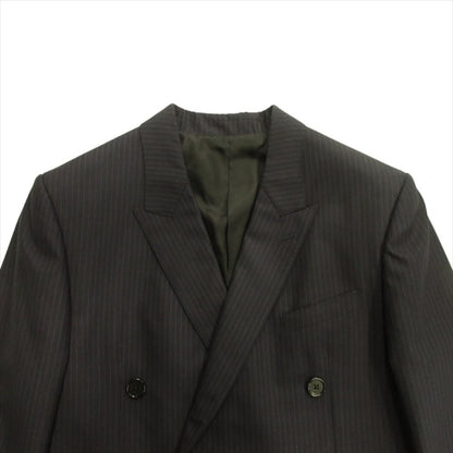 Celine Jude Double Tailored Jacket Blue Leather Oversize Striped Hedi Slimane