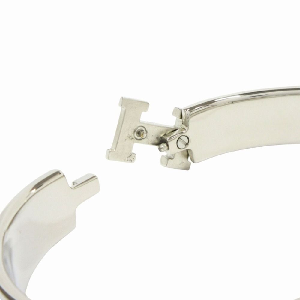 Hermes Clic Bracelet Bangle GM Silver Lila Light Purple