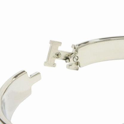 Hermes Clic Bracelet Bangle GM Silver Lila Light Purple