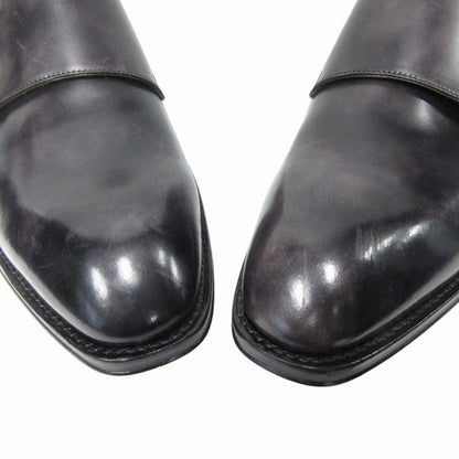 Louis Vuitton Double Monk Strap Dress Business Shoes Leather Silver Black