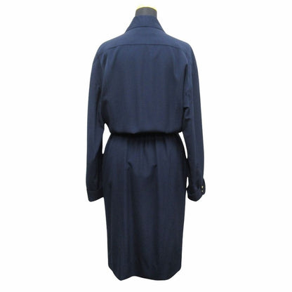 Chanel CC Logo Gold Button Dress Double Breast 38 Vintage Navy