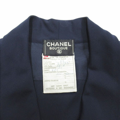 Chanel CC Logo Gold Button Dress Double Breast 38 Vintage Navy