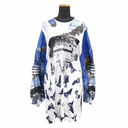 Louis Vuitton with Gel Patch Volume Sleeve Dress Monogram Tab S Blue